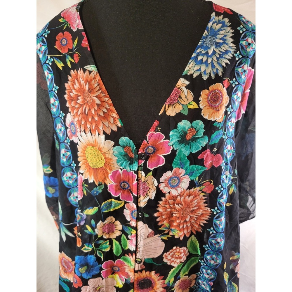 JOHNNY WAS EVENING PALACE V NECK KAFTAN SIZE L/XL - Picture 2 of 6